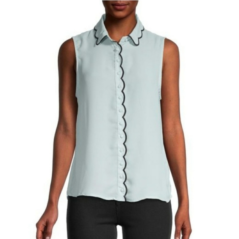 Laundry by Shelli Segal Sleeveless Scallop Blouse